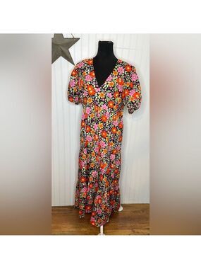 Vintage Homemade Flower Power Dress Size 14/16